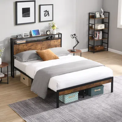 Streamdale Furniture Streamdale Metal Platform Bed With Usb