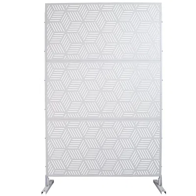 Streamdale Furniture Streamdale Metal Privacy Screen 76"x48" - White