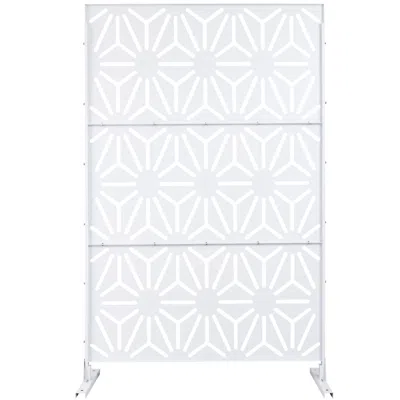 Streamdale Furniture Streamdale Metal Privacy Screen 76"x48" - White