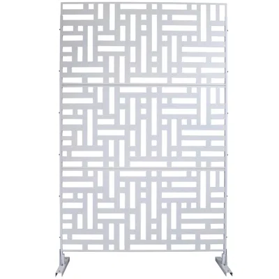 Streamdale Furniture Streamdale Metal Privacy Screen 76"x48" - White