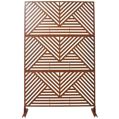 Streamdale Furniture Streamdale Metal Privacy Screen 76"x48" Rusty