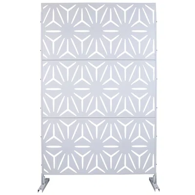 Streamdale Furniture Streamdale Metal Privacy Screen 76"x48" White