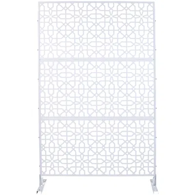 Streamdale Furniture Streamdale Metal Privacy Screen 76"x48" White