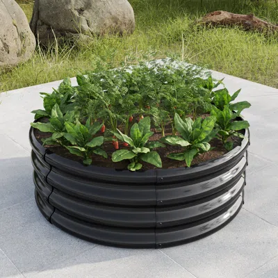 Streamdale Furniture Streamdale Metal Round Raised Garden Bed For Vegetables And Flowers
