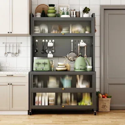Streamdale Furniture Streamdale Metal Storage Shelves In Gray