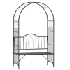 Streamdale Furniture Streamdale Metal Trellis Arbor Arch For Climbing Plants With Garden Bench