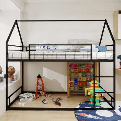 Streamdale Furniture Streamdale Metal Twin Bunk Bed - Heavy Duty, Noise Reduced, Black