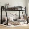 Streamdale Furniture Streamdale Metal Twin Over Full Bunk Bed Frame - Black In Black