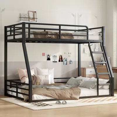 Streamdale Furniture Streamdale Metal Twin Over Full Bunk Bed Frame - Black