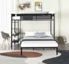 Streamdale Furniture Streamdale Metal Twin Over Full Bunk Bed With Shelves & Grid Panel