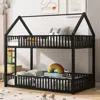 Streamdale Furniture Streamdale Metal Twin Over Twin House Bunk Bed With Fence And Door