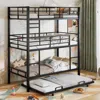 Streamdale Furniture Streamdale Metal Twin Size Triple Bunk Bed With Trundle