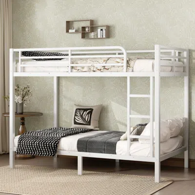 Streamdale Furniture Streamdale Metal Twin Xl Bunk Bed, Space-saving, White