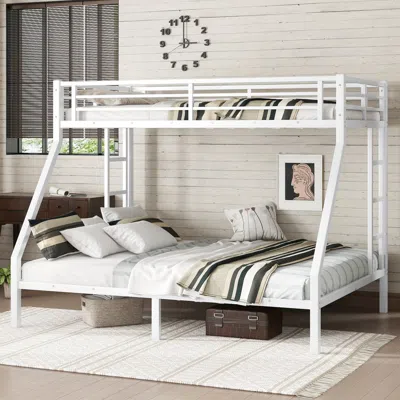 Streamdale Furniture Streamdale Metal Twin Xl/queen Bunk Bed - White