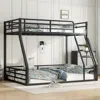 Streamdale Furniture Streamdale Metal Twin Xl/queen Bunk Bed Frame - Heavy Duty, Black
