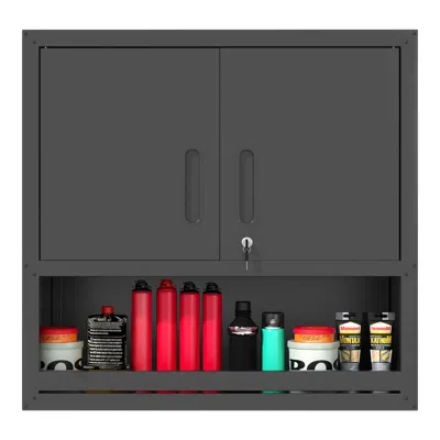 Streamdale Furniture Streamdale Metal Wall-mounted Locking Tool Cabinet With Shelf And Drawer