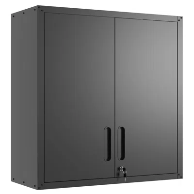 Streamdale Furniture Streamdale Metal Wall-mounted Tool Storage Cabinet With Locking Doors And Drawer