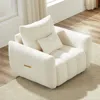Streamdale Furniture Streamdale Teddy Fabric Sofa Lounge Chair With Pillow