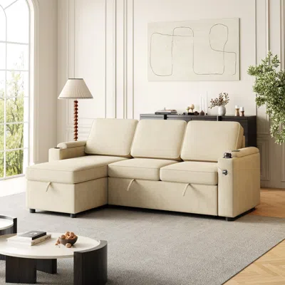 Streamdale Furniture Streamdale Mh85.8" Sleeper Sofa In Neutral
