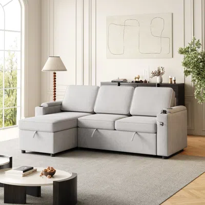 Streamdale Furniture Streamdale Mh85.8" Sleeper Sofa In Gray