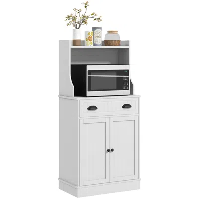 Streamdale Furniture Streamdale Microwave Cabinet With Storage Drawer In White