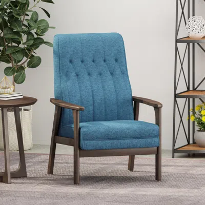 Streamdale Furniture Streamdale Mid-century Accent Chair With Tufted Stitching And Rubberwood Frame