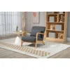 Streamdale Furniture Streamdale Mid Century Accent Chair With Wood Frame & Waist Cushion In Gray