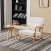 Streamdale Furniture Streamdale Mid-century Beige Chair & Natural Wood Coffee Table Set In Neutral