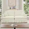 Streamdale Furniture Streamdale Mid Century Chenille Loveseat Sofa With Flared Arms & Spindle Legs In Neutral