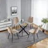 Streamdale Furniture Streamdale Mid-century Dining Table For 4-6 With Glass Top