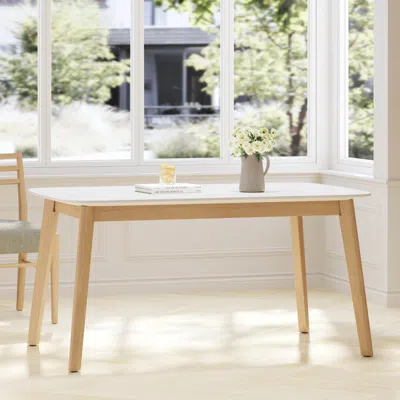 Streamdale Furniture Streamdale Mid-century Dining Table With Faux Wood Top And Rubberwood Legs