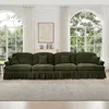 Streamdale Furniture Streamdale Mid Century Green Chenille 4-seater Sofa In Green