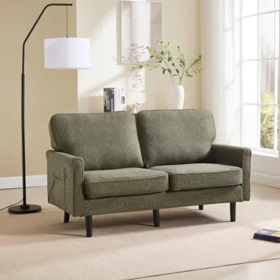 Streamdale Furniture Streamdale Mid-century Loveseat With Usb, Removable Cover