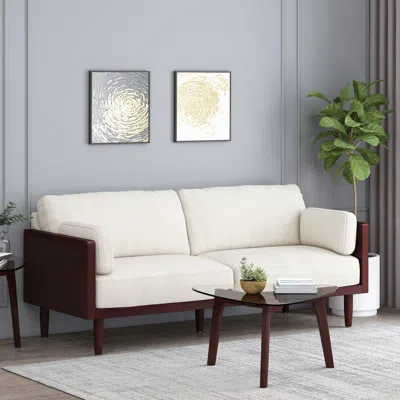 Streamdale Furniture Streamdale Mid-century Modern 3-seater Sofa With Exposed Wood Frame