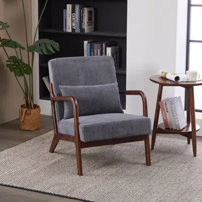Streamdale Furniture Streamdale Mid-century Modern Accent Chair - Dark Grey