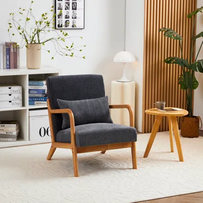Streamdale Furniture Streamdale Mid-century Modern Accent Chair - Dark Grey