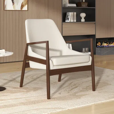 Streamdale Furniture Streamdale Mid-century Modern Accent Chair - Wood Frame & High Back
