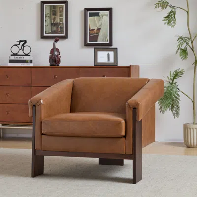 Streamdale Furniture Streamdale Mid-century Modern Accent Chair, 34" With Comfort Cushions