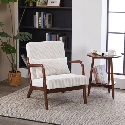 Streamdale Furniture Streamdale Mid-century Modern Accent Chair Beige