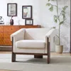 Shop Streamdale Furniture Streamdale Mid-century Modern Accent Chair Fabric, Deep Cushions, Wide Armrests