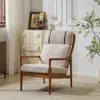 Streamdale Furniture Streamdale Mid Century Modern Accent Chair, Light Gray Upholstered In Neutral
