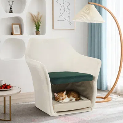 Streamdale Furniture Streamdale Mid Century Modern Accent Chair White