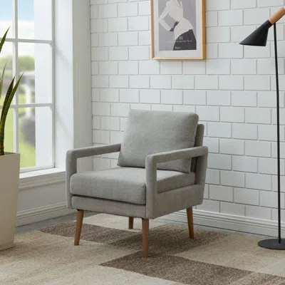 Streamdale Furniture Streamdale Mid-century Modern Accent Chair With Plush Chenille Cushion