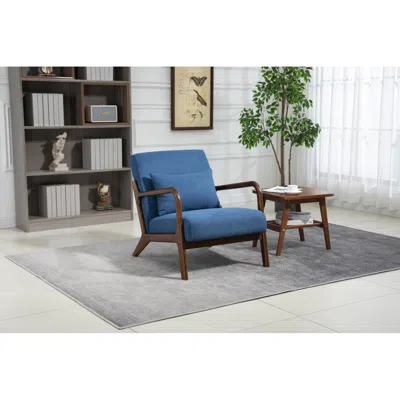 Streamdale Furniture Streamdale Mid Century Modern Accent Chair With Wood Frame And Cushion In Multi