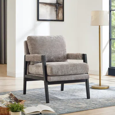 Streamdale Furniture Streamdale Mid-century Modern Chenille Upholstered Accent Armchair, Grey
