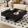 Streamdale Furniture Streamdale Mid-century Modern Coffee Table With Drawers & Glass Top