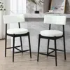 Streamdale Furniture Streamdale Mid Century Modern Counter Stool (sets Of 2) Black+beige