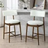 Streamdale Furniture Streamdale Mid Century Modern Counter Stool (sets Of 2) Walnut +beige In Brown