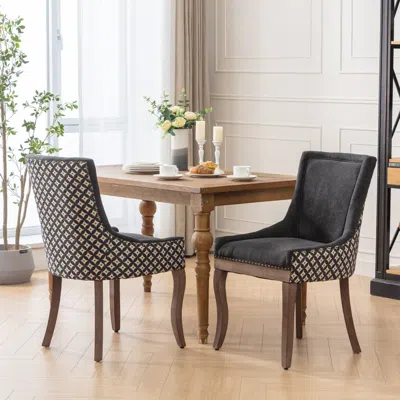 Streamdale Furniture Streamdale Mid-century Modern Dining Chair With Intricate Slot Seam Backrest And Solid Wood Frame
