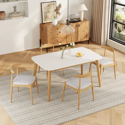 Streamdale Furniture Streamdale Mid-century Modern Dining Set - Wood Table & Chairs